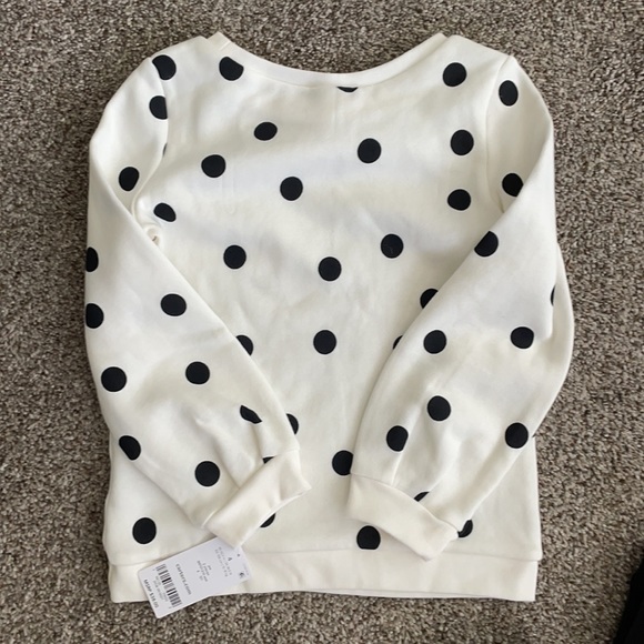 Carter’s Cream and Black Polka Dot Crew Sweater and Black Fleece Lined Pant Set - Picture 4 of 8